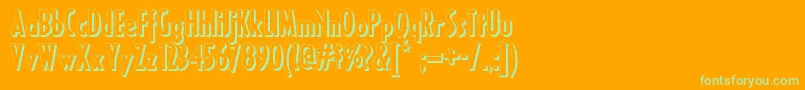 Ricksamericannf Font – Green Fonts on Orange Background