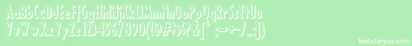Weitere Informationen zur Ricksamericannf-Schriftart Ricksamericannf-Schriftart – Weiße Schriften auf grünem Hintergrund