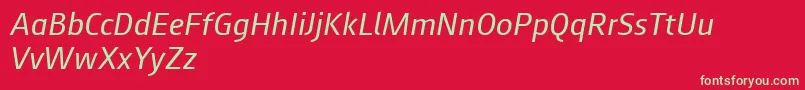 フォントAugustsans56regularitalic – 赤い背景に緑の文字
