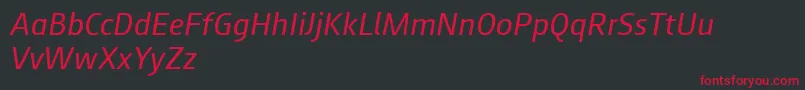 フォントAugustsans56regularitalic – 黒い背景に赤い文字