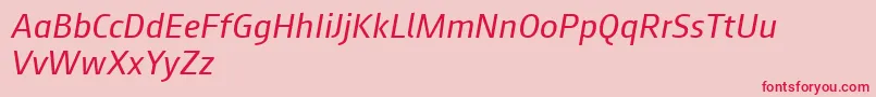 フォントAugustsans56regularitalic – ピンクの背景に赤い文字
