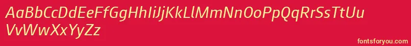 Augustsans56regularitalic Font – Yellow Fonts on Red Background