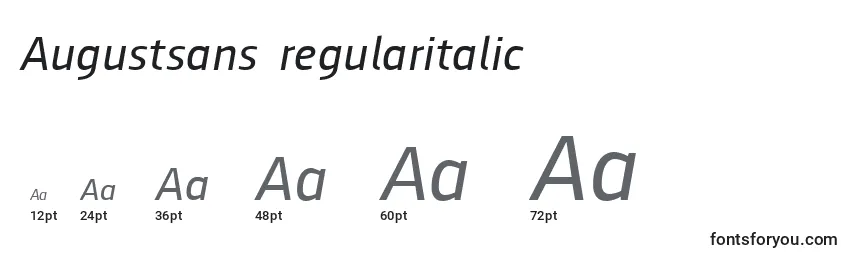 Размеры шрифта Augustsans56regularitalic (100021)