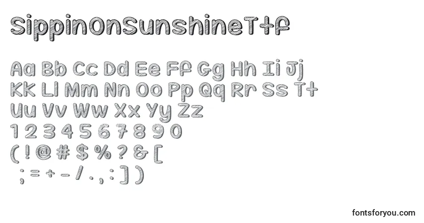 Шрифт SippinOnSunshineTtf – алфавит, цифры, специальные символы