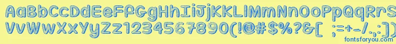 SippinOnSunshineTtf Font – Blue Fonts on Yellow Background