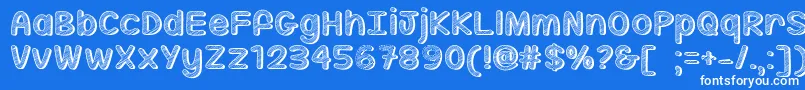 フォントSippinOnSunshineTtf – 青い背景に白い文字