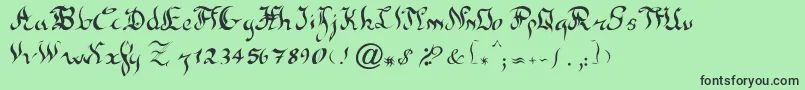 NewGothic-fontti – mustat fontit vihreällä taustalla