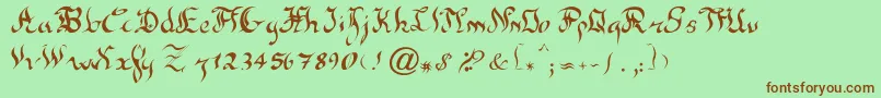 NewGothic-Schriftart – Braune Schriften auf grünem Hintergrund