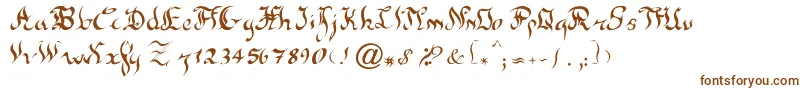 NewGothic-Schriftart – Braune Schriften auf weißem Hintergrund