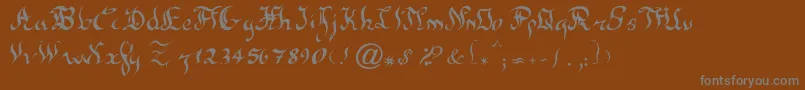 フォントNewGothic – 茶色の背景に灰色の文字