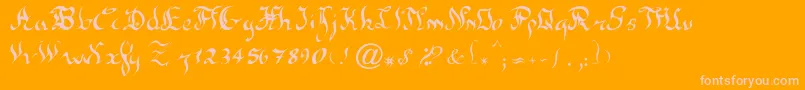 NewGothic-fontti – vaaleanpunaiset fontit oranssilla taustalla