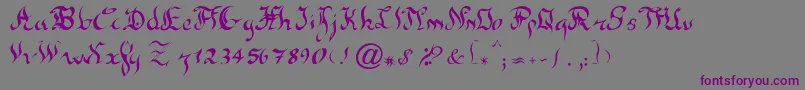 NewGothic-fontti – violetit fontit harmaalla taustalla