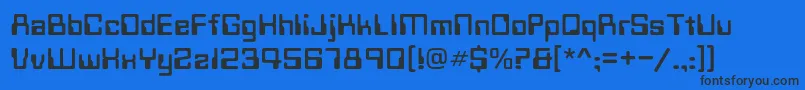 Technoc Font – Black Fonts on Blue Background