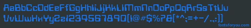 Technoc Font – Blue Fonts on Black Background