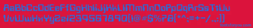 Technoc Font – Blue Fonts on Red Background