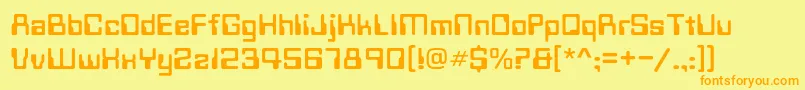 Technoc Font – Orange Fonts on Yellow Background