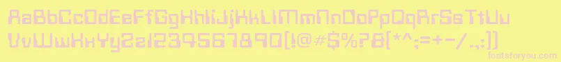 Fonte Technoc – fontes rosa em um fundo amarelo