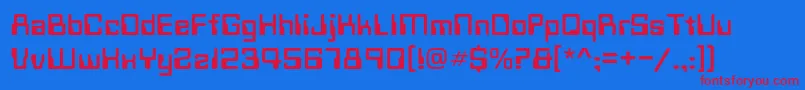 Technoc Font – Red Fonts on Blue Background