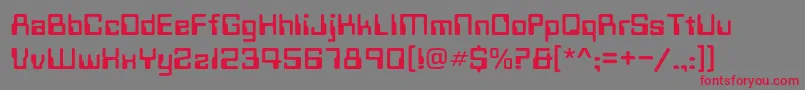 Technoc Font – Red Fonts on Gray Background