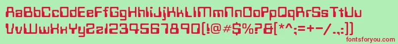 Technoc Font – Red Fonts on Green Background