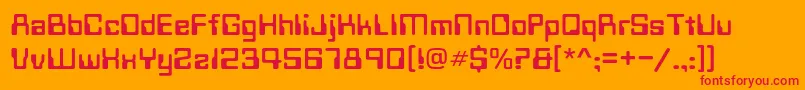 Technoc Font – Red Fonts on Orange Background