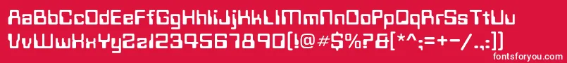 Technoc-Schriftart – Weiße Schriften auf rotem Hintergrund