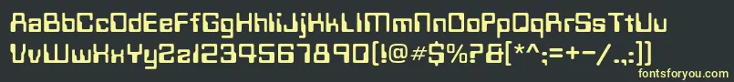 フォントTechnoc – 黒い背景に黄色の文字