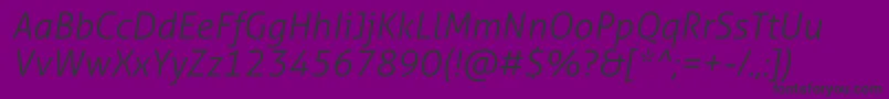 フォントAllerStdLtit – 紫の背景に黒い文字