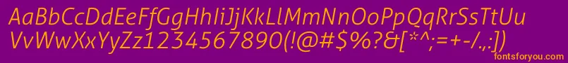 AllerStdLtit Font – Orange Fonts on Purple Background