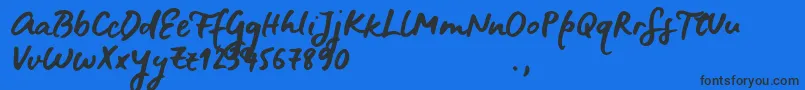 BluefiresSample Font – Black Fonts on Blue Background