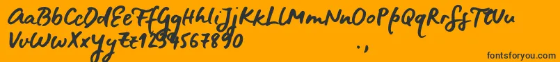 BluefiresSample-Schriftart – Schwarze Schriften auf orangefarbenem Hintergrund