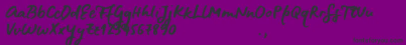 BluefiresSample-fontti – mustat fontit violetilla taustalla
