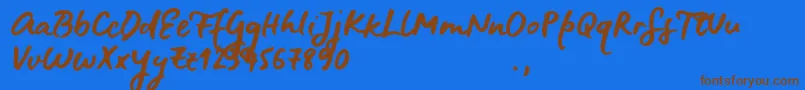 Weitere Informationen zur BluefiresSample-Schriftart BluefiresSample-Schriftart – Braune Schriften auf blauem Hintergrund