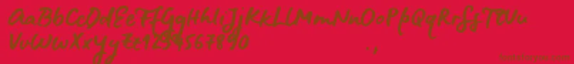 Police BluefiresSample – polices brunes sur fond rouge