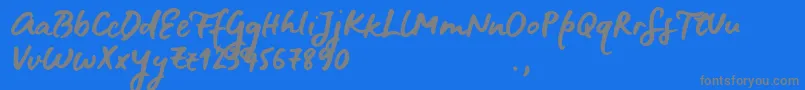 BluefiresSample-Schriftart – Graue Schriften auf blauem Hintergrund