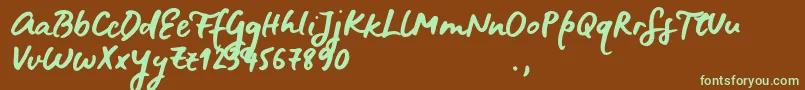 BluefiresSample Font – Green Fonts on Brown Background