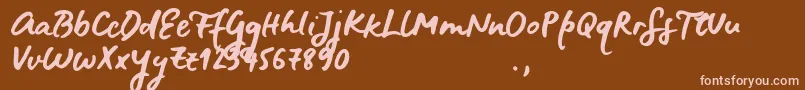 BluefiresSample-Schriftart – Rosa Schriften auf braunem Hintergrund