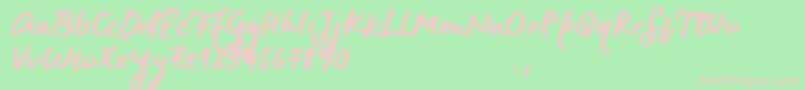 BluefiresSample Font – Pink Fonts on Green Background