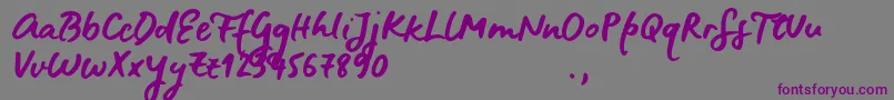 フォントBluefiresSample – 紫色のフォント、灰色の背景