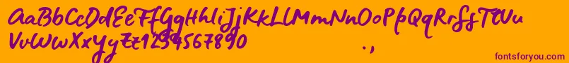 Шрифт BluefiresSample – фиолетовые шрифты на оранжевом фоне