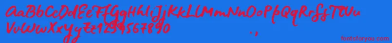 Więcej informacji o czcionce BluefiresSample Czcionka BluefiresSample – czerwone czcionki na niebieskim tle