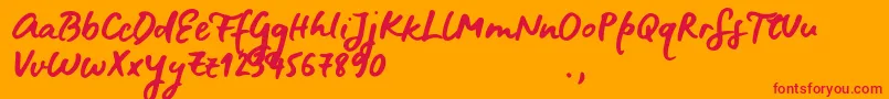 BluefiresSample Font – Red Fonts on Orange Background