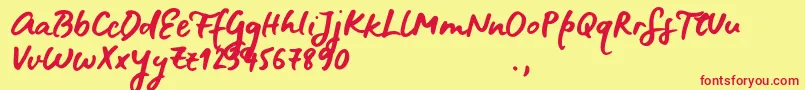 BluefiresSample Font – Red Fonts on Yellow Background