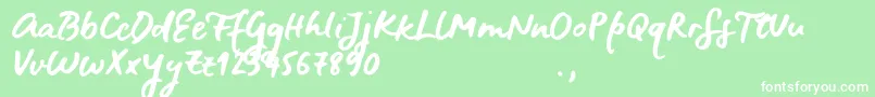 BluefiresSample Font – White Fonts on Green Background