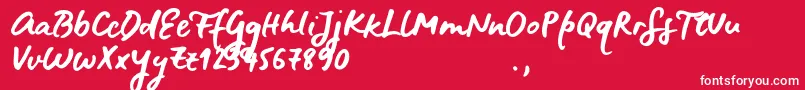 Czcionka BluefiresSample – białe czcionki na czerwonym tle