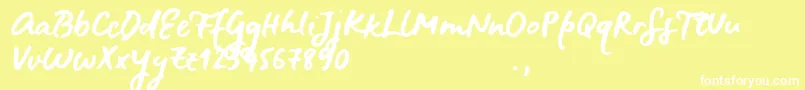 BluefiresSample Font – White Fonts on Yellow Background