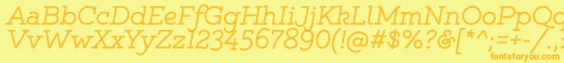 Gistlight Font – Orange Fonts on Yellow Background