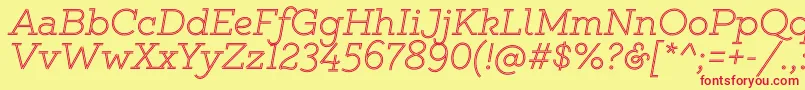 Gistlight Font – Red Fonts on Yellow Background