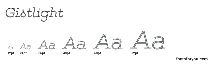 Gistlight Font Sizes