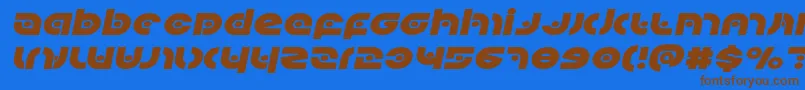 Kovacsspotexpandital Font – Brown Fonts on Blue Background
